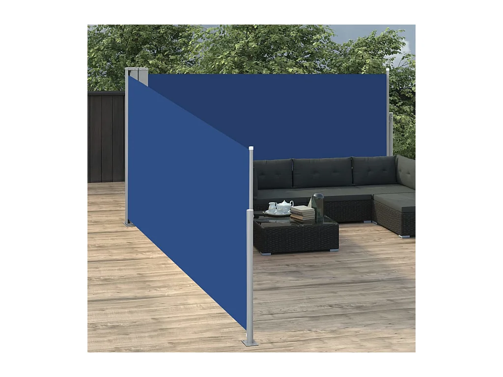 Auvent latéral rétractable Bleu 140x1000