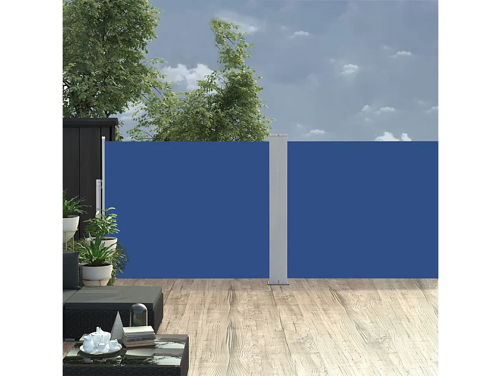 Auvent latéral rétractable Bleu 140x1000