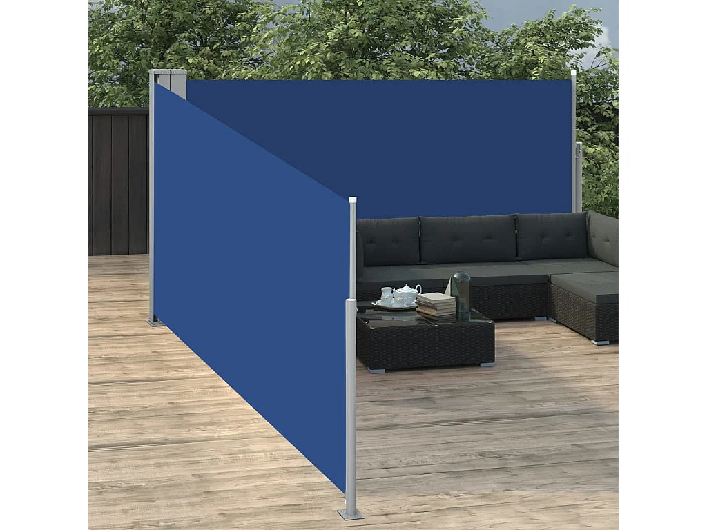 Auvent latéral rétractable Bleu 140x1000