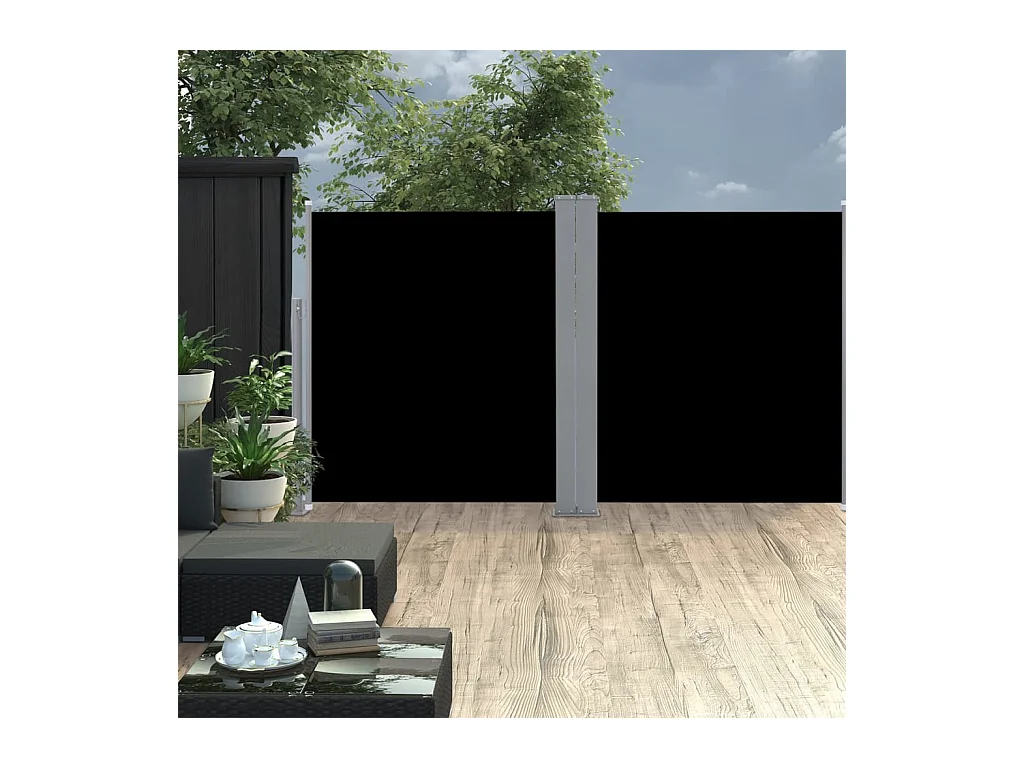 Auvent latéral rétractable Noir 140x600