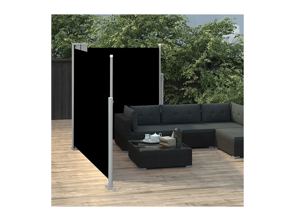 Auvent latéral rétractable Noir 140x600