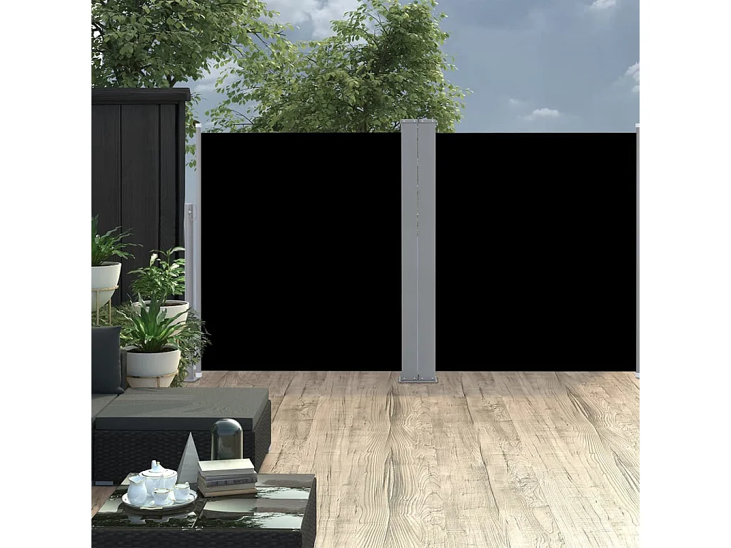 Auvent latéral rétractable Noir 140x600