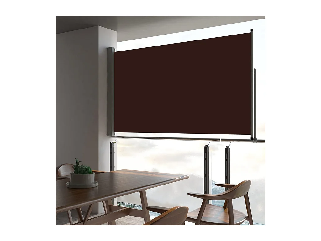 Auvent latéral rétractable de patio 140x300 Marron