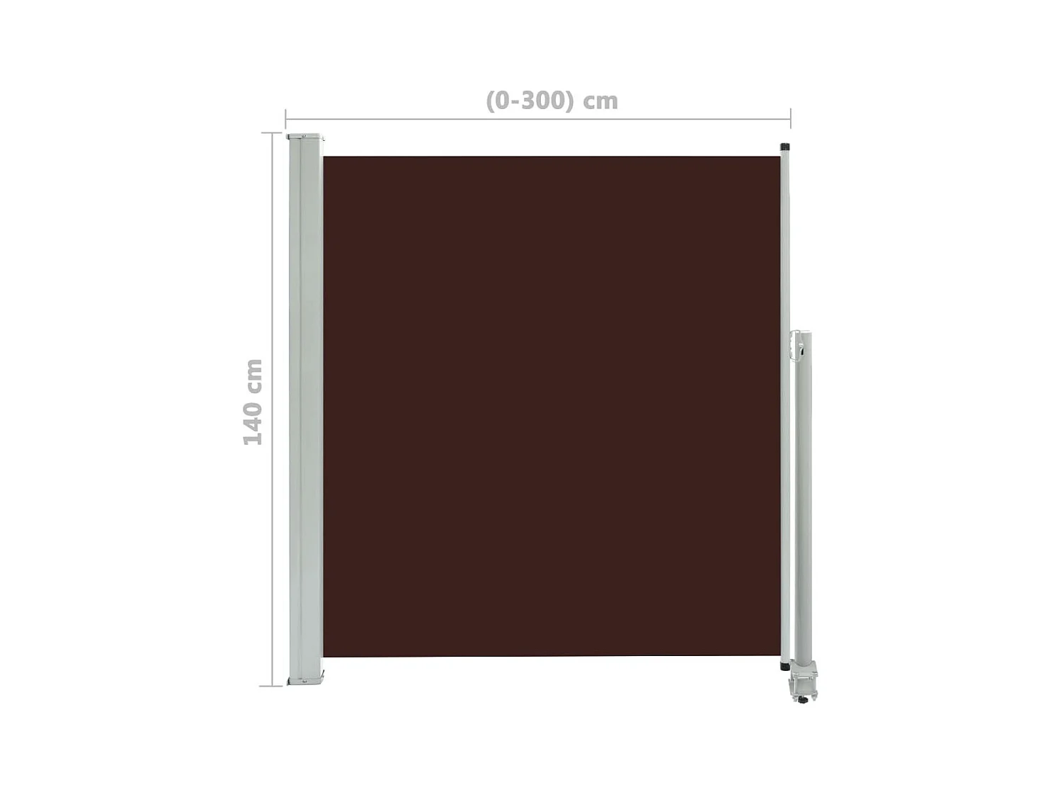 Auvent latéral rétractable de patio 140x300 Marron