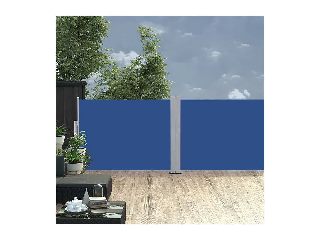 Auvent latéral rétractable Bleu 100x1000