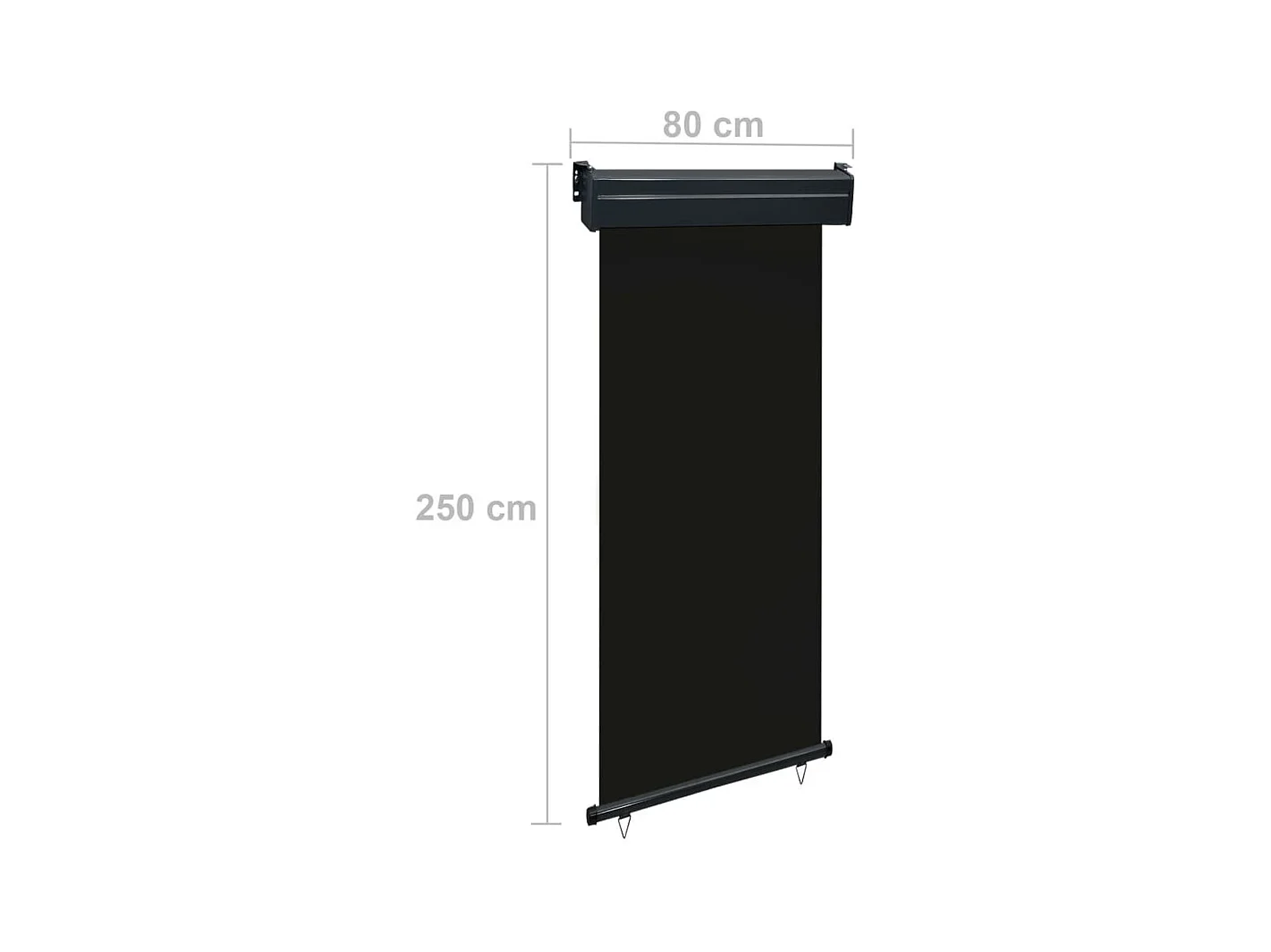 Auvent latéral de balcon 80x250 Noir