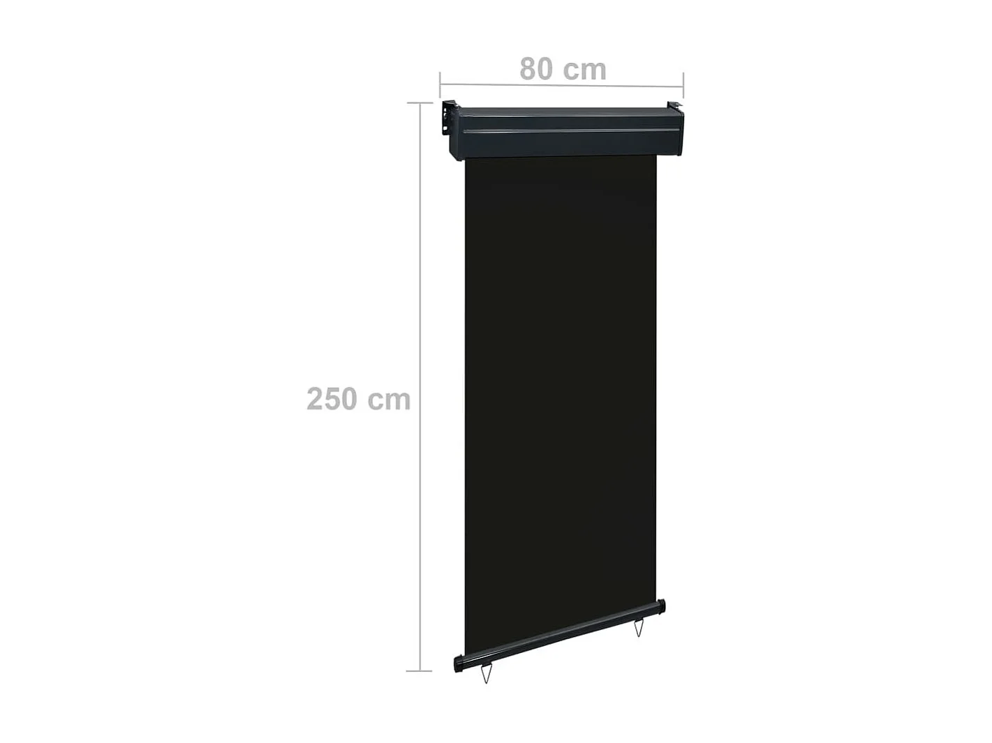 Auvent latéral de balcon 80x250 Noir