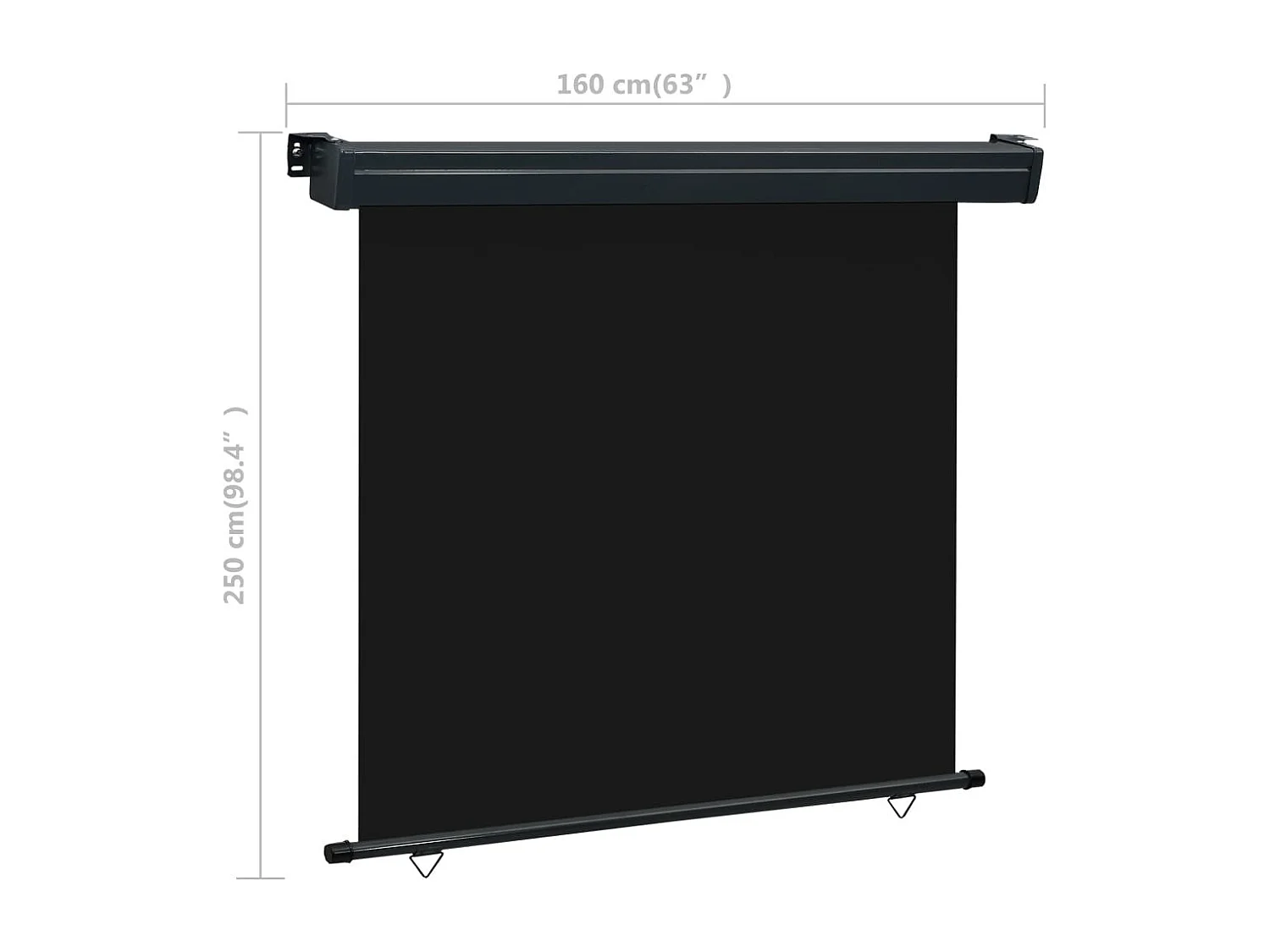 Auvent latéral de balcon 160x250 Noir