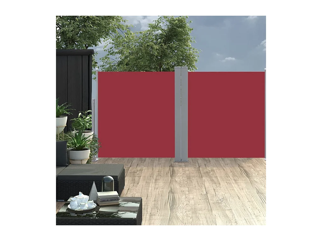 Auvent latéral rétractable Rouge 120x600