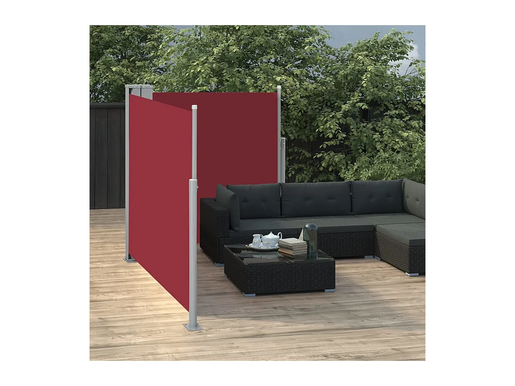 Auvent latéral rétractable Rouge 120x600