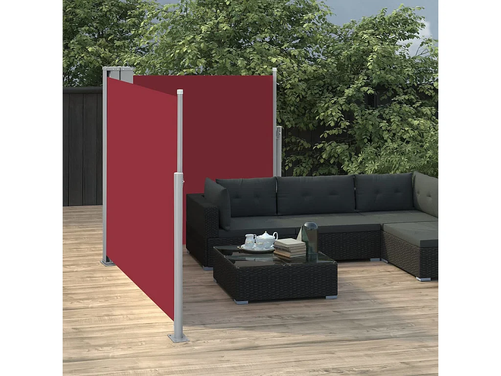 Auvent latéral rétractable Rouge 120x600