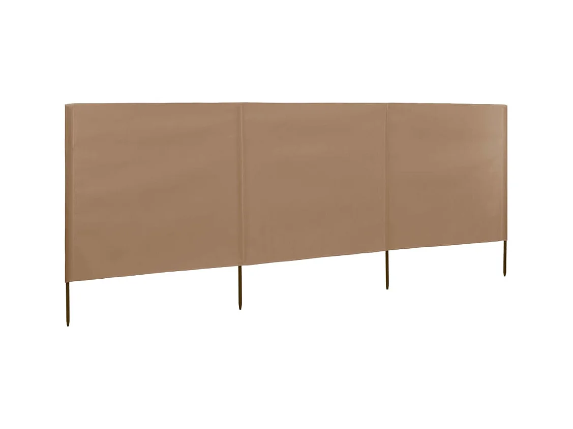 Paravent 3 panneaux Tissu 400x120 Taupe