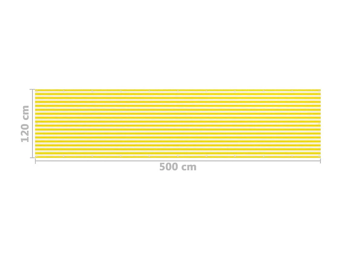 Écran de balcon Jaune et blanc 120x500 PEHD