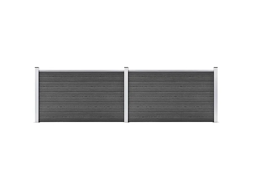 Ensemble de panneau de clôture WPC 353x105 Noir