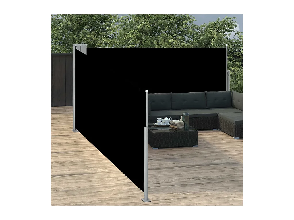 Auvent latéral rétractable Noir 120x1000