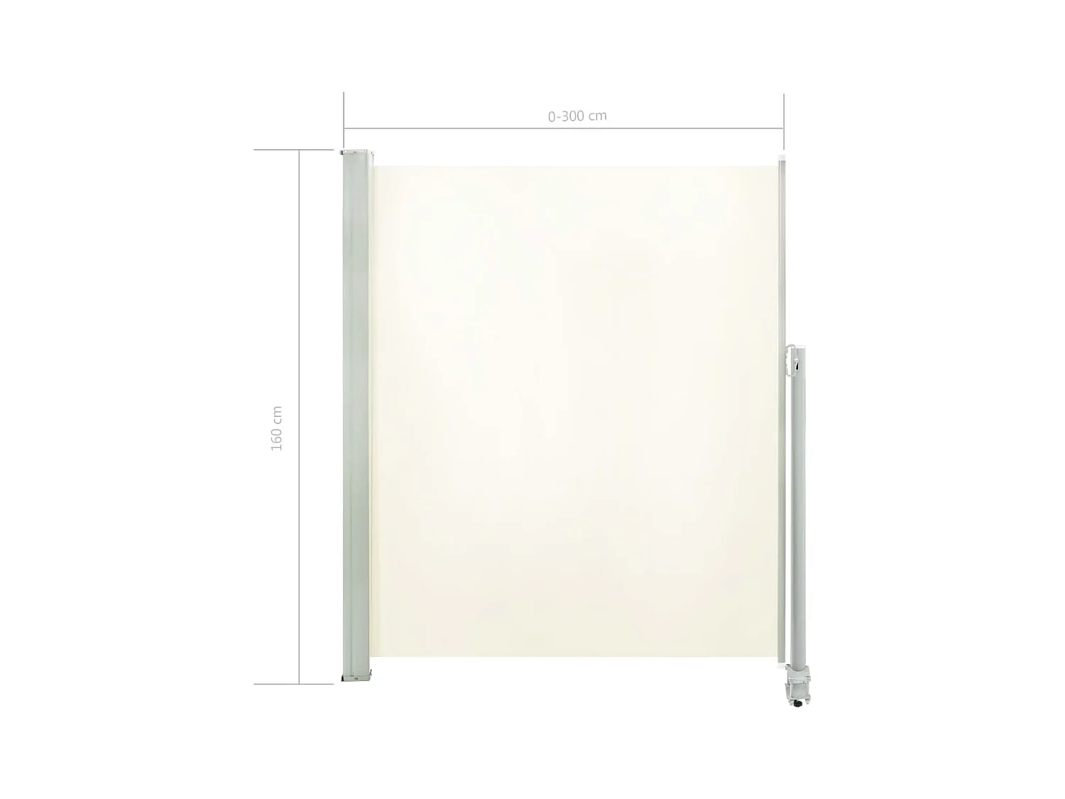 Auvent latéral rétractable de patio 160x300 Blanc cassé