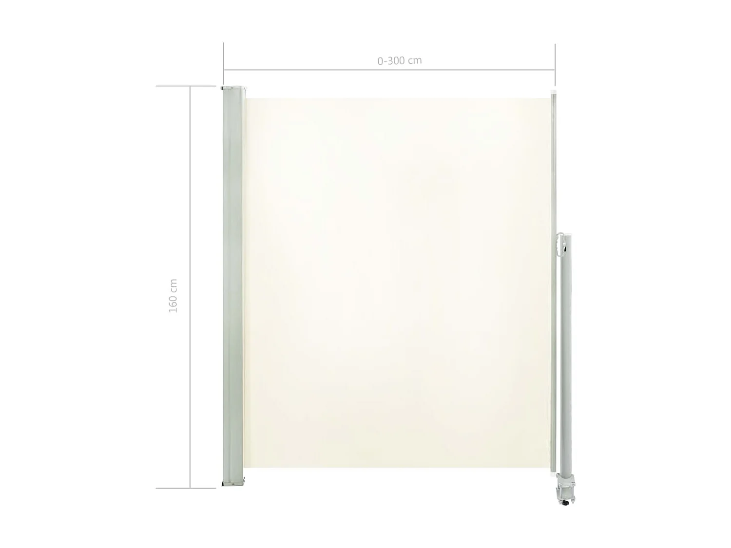 Auvent latéral rétractable de patio 160x300 Blanc cassé