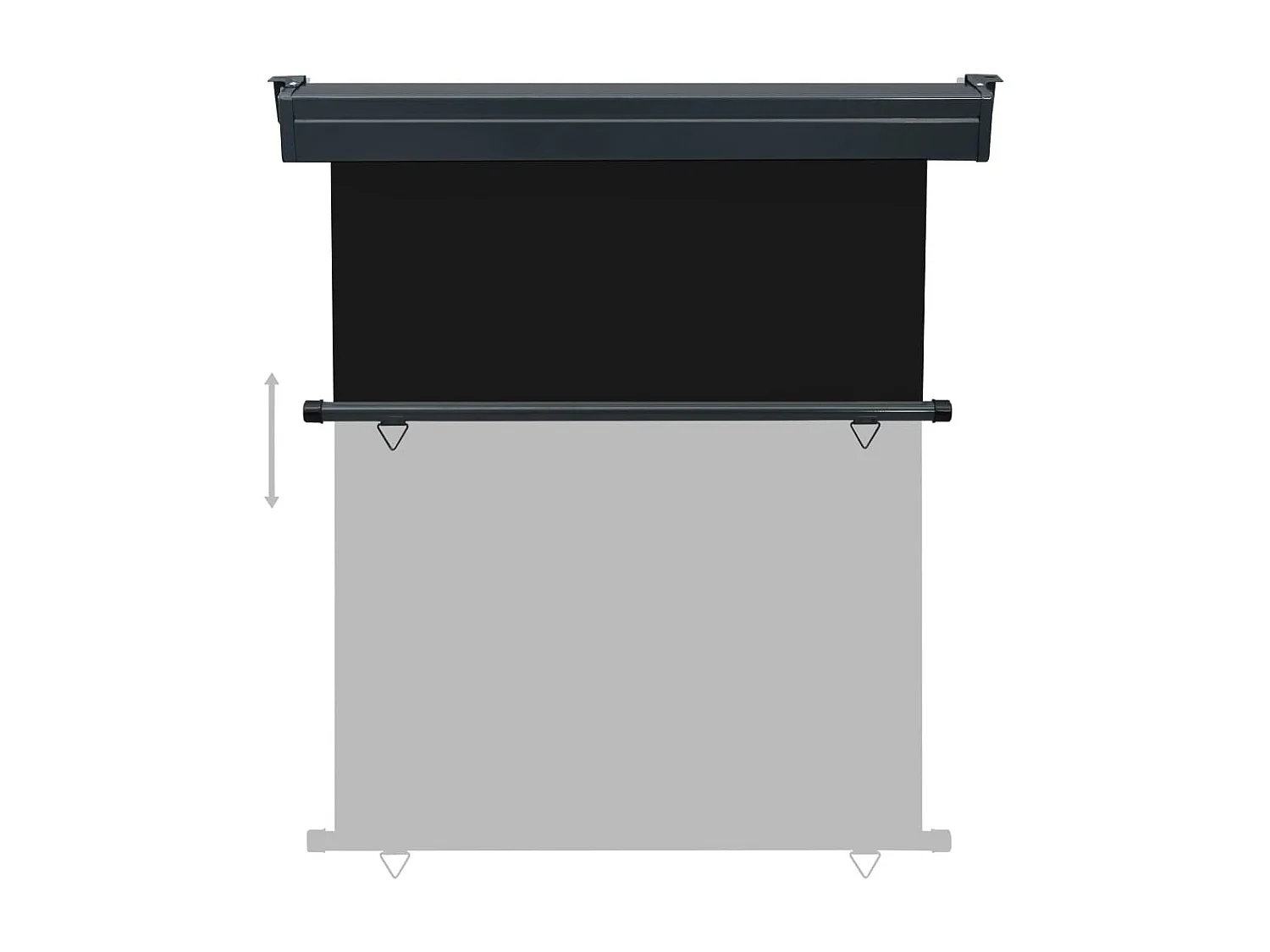 Auvent latéral de balcon 140x250 Noir 2