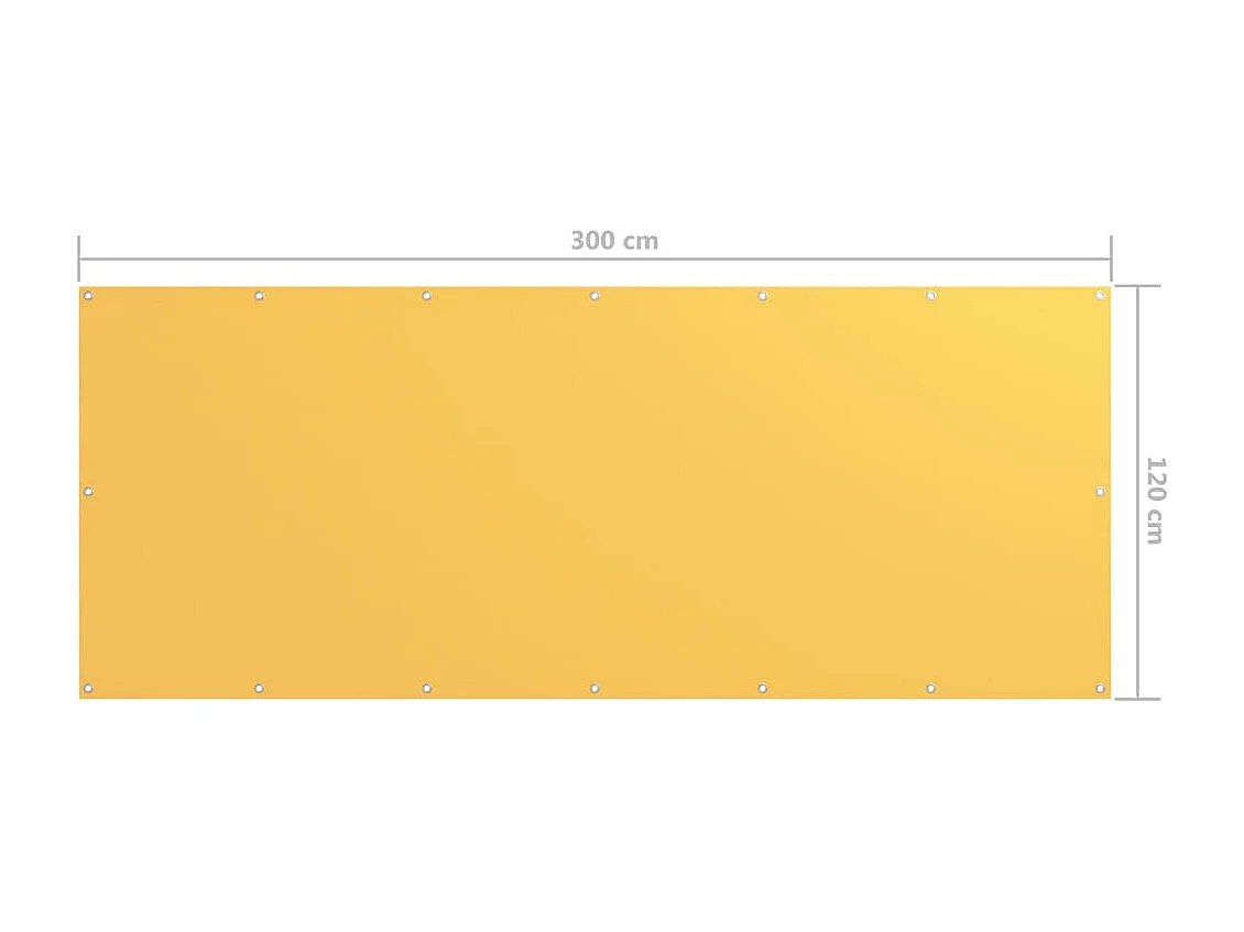 Écran de balcon Jaune 120x300 Tissu Oxford