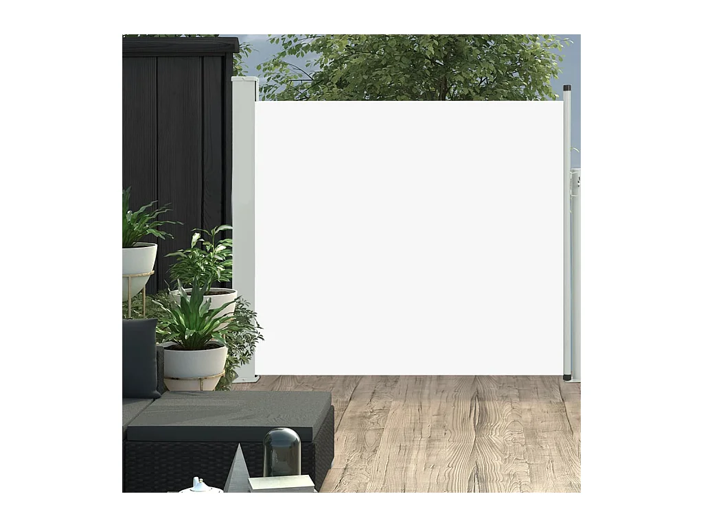 Auvent latéral rétractable de patio 100x300 Crème