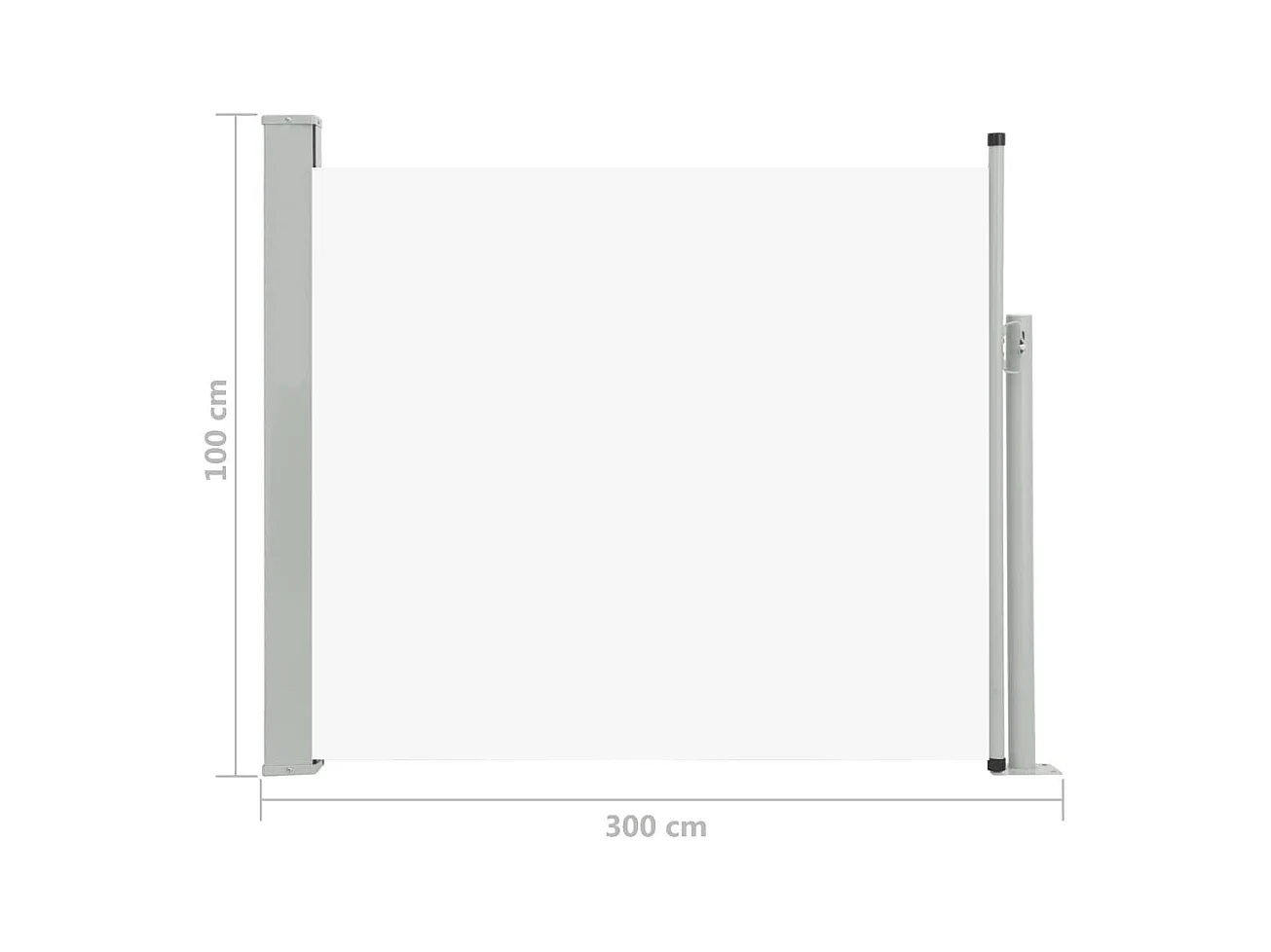 Auvent latéral rétractable de patio 100x300 Crème