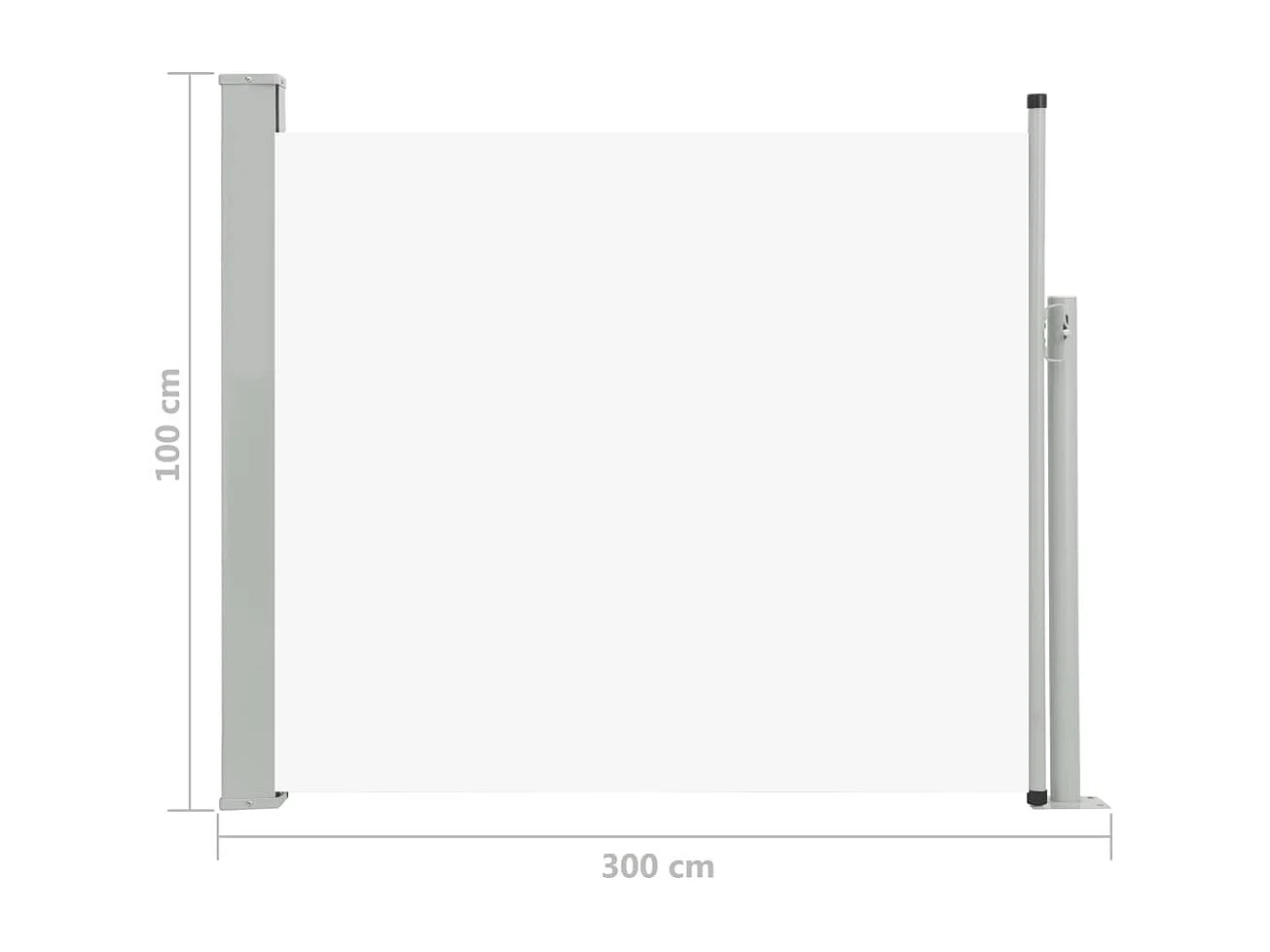 Auvent latéral rétractable de patio 100x300 Crème