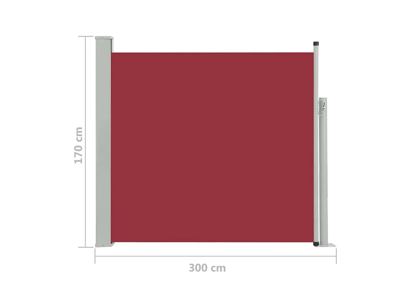 Auvent latéral rétractable de patio 170x300 Rouge