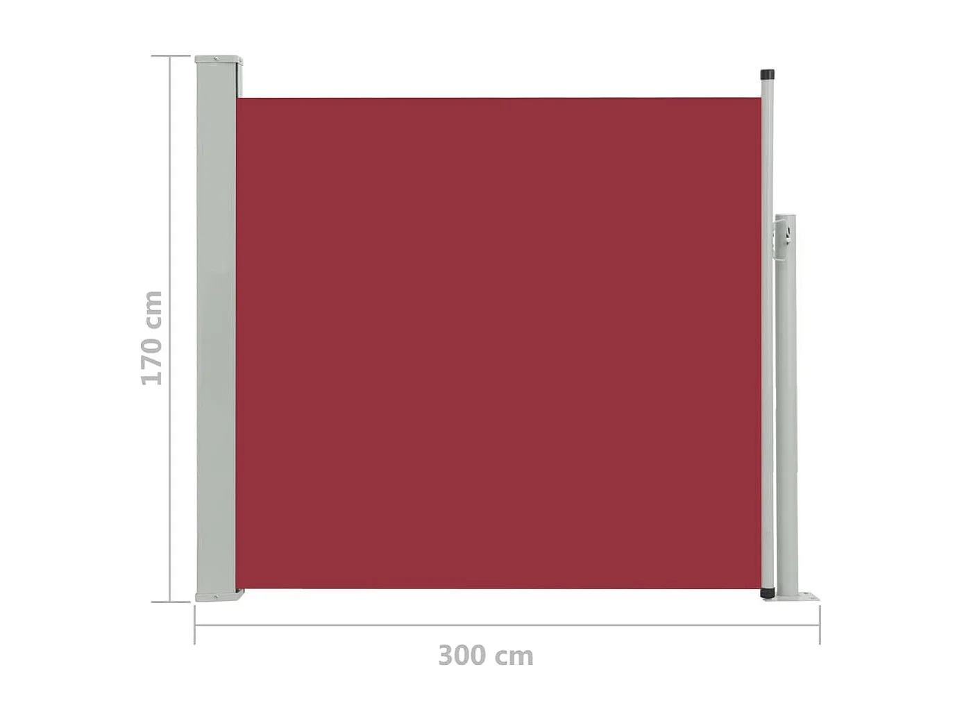 Auvent latéral rétractable de patio 170x300 Rouge