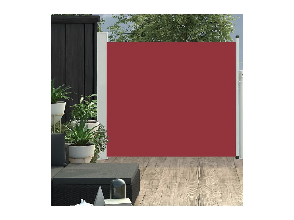 Auvent latéral rétractable de patio 100x300 Rouge
