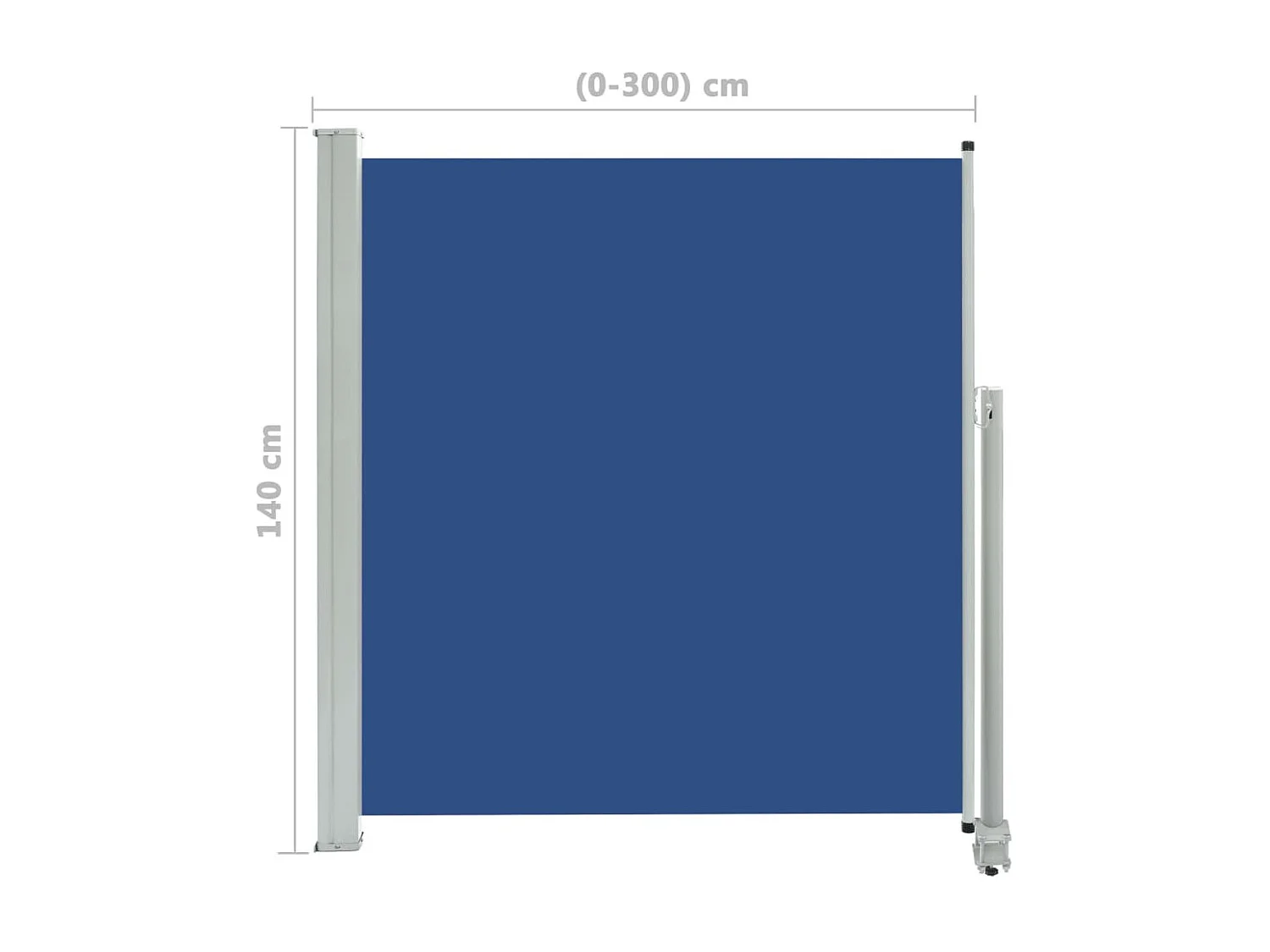 Auvent latéral rétractable de patio 140x300 Bleu