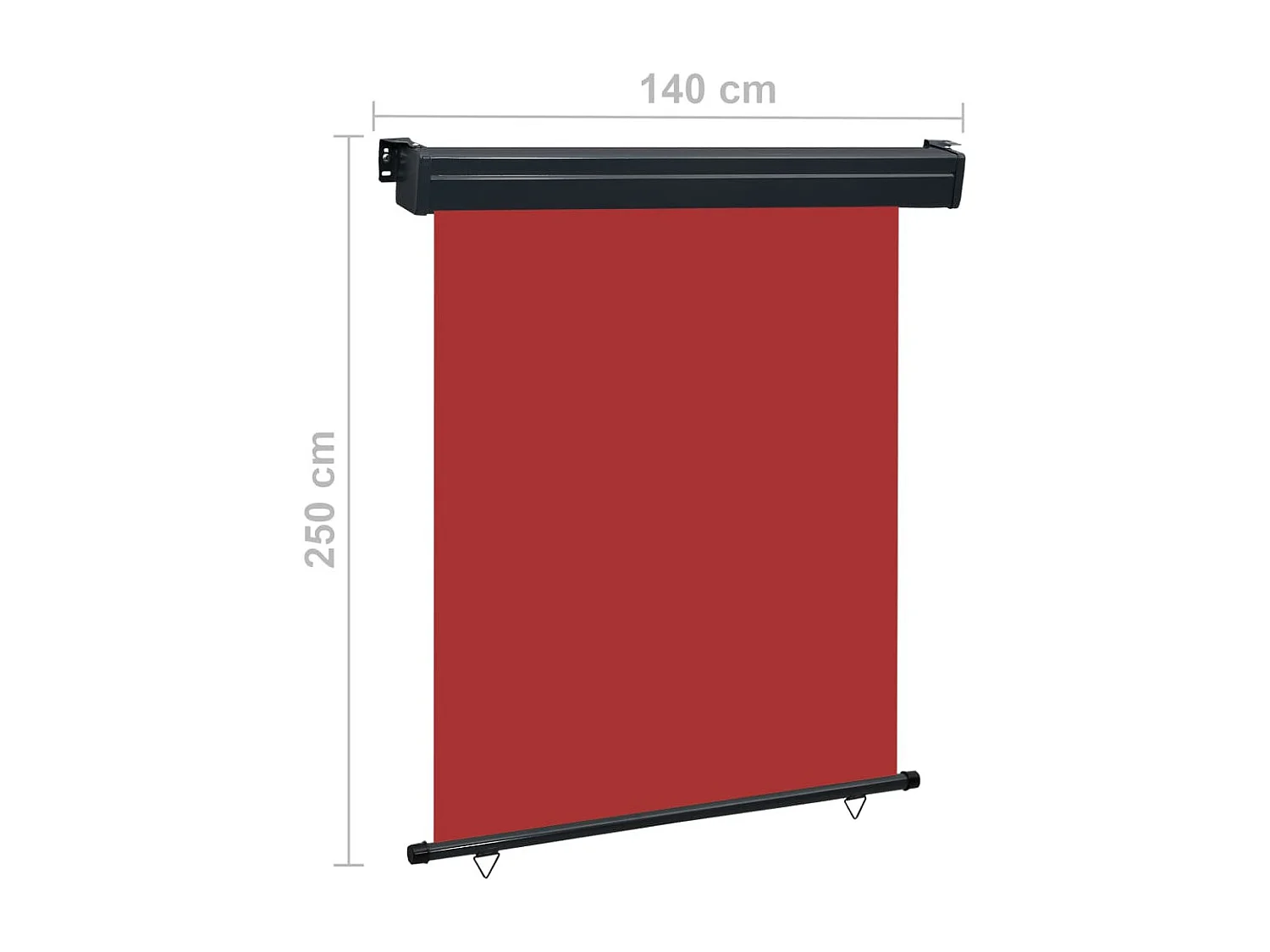 Auvent latéral de balcon 140x250 Rouge