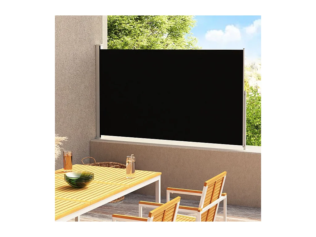 Auvent latéral rétractable de patio 180x300 Noir