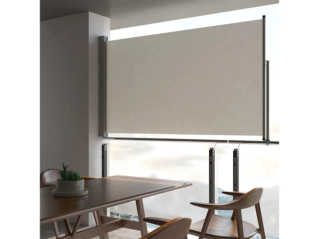 Auvent latéral rétractable de patio 140x300 Blanc cassé