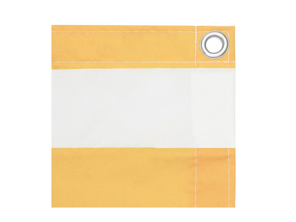 Écran de balcon Blanc et jaune 120x600 Tissu Oxford