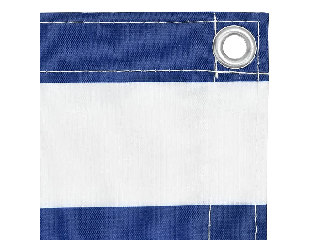Écran de balcon Blanc et bleu 75x500 Tissu Oxford