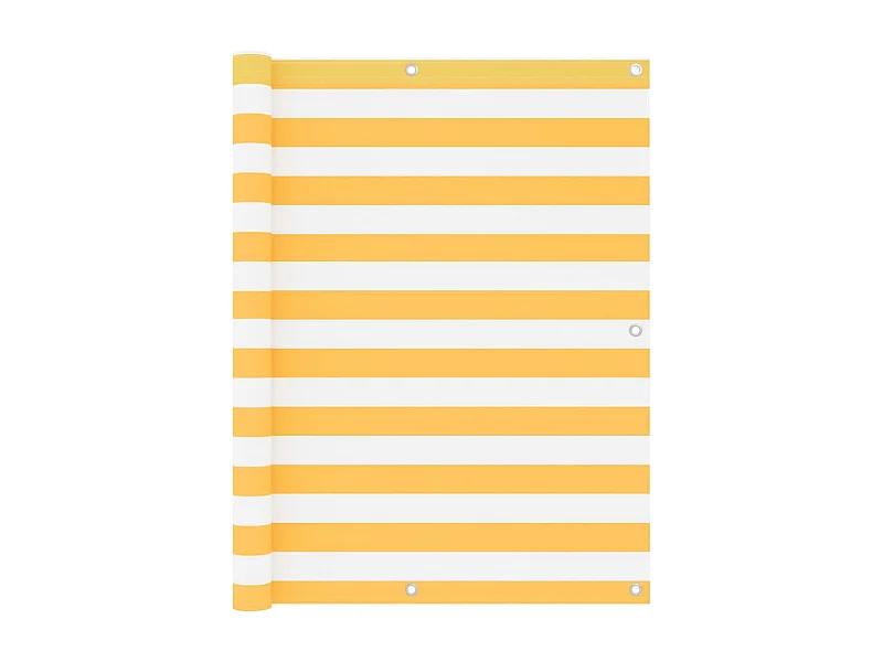 Écran de balcon Blanc et jaune 120x400 Tissu Oxford