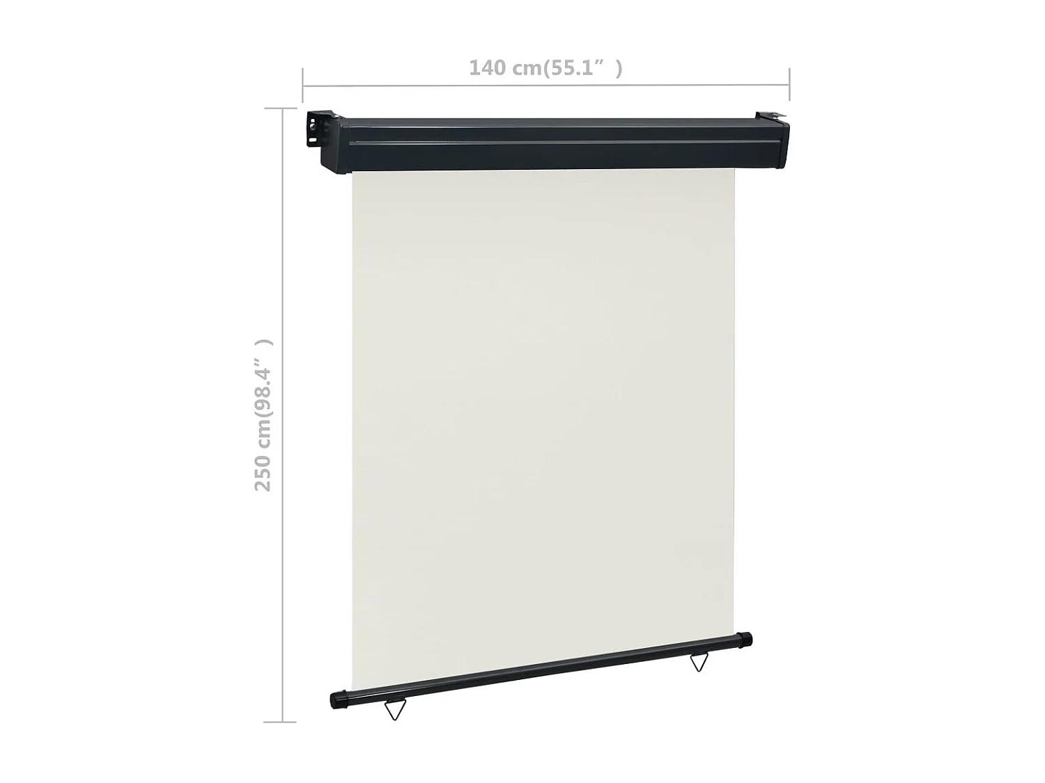 Auvent latéral de balcon 140x250 Crème 2