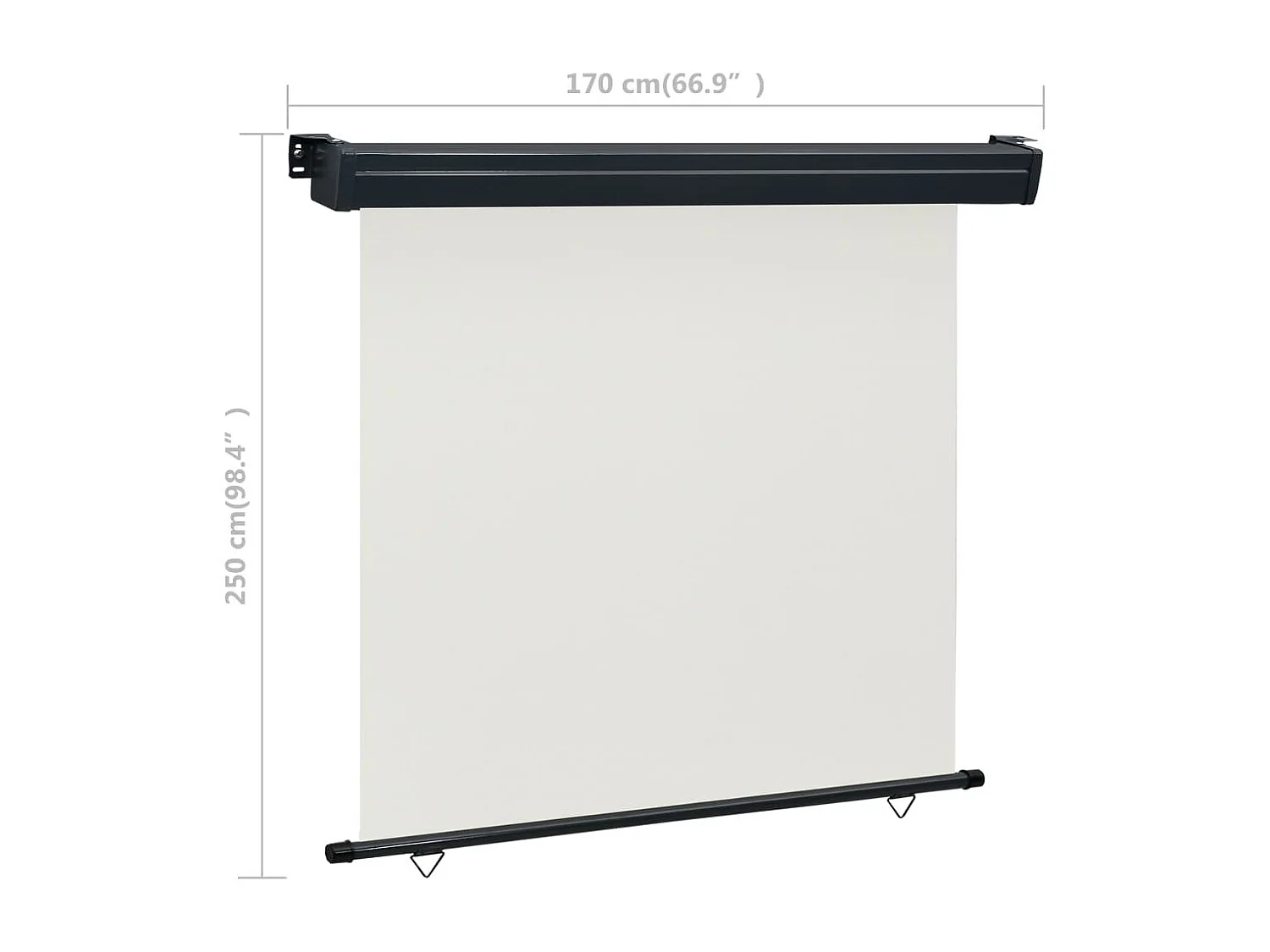 Auvent latéral de balcon 170x250 Crème