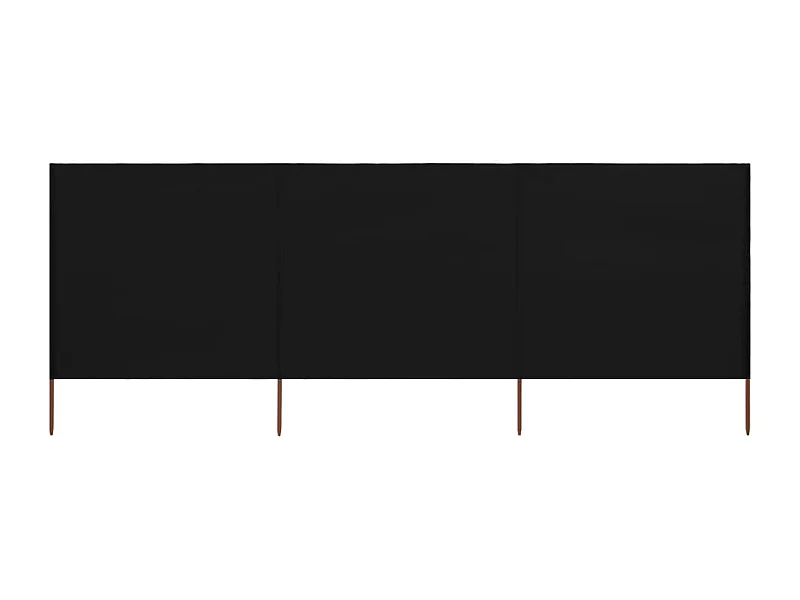 Paravent 3 panneaux Tissu 400x160 Noir