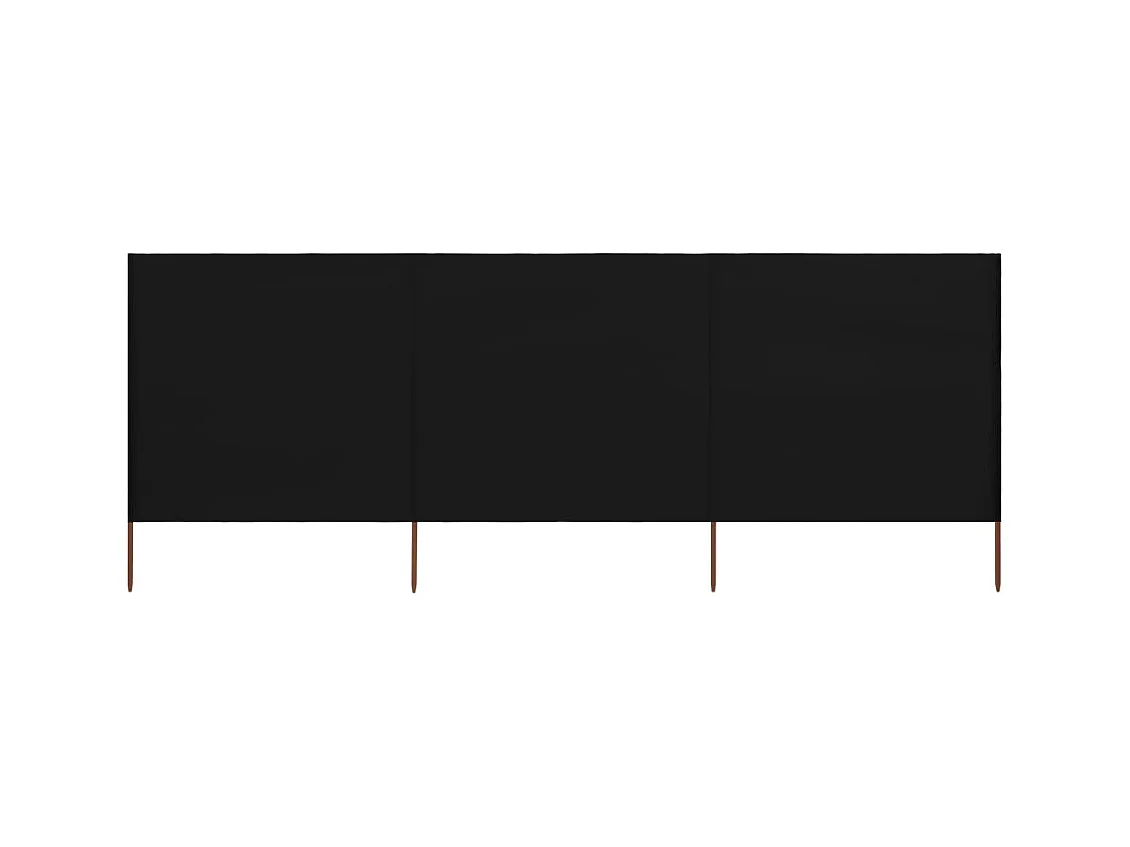 Paravent 3 panneaux Tissu 400x160 Noir