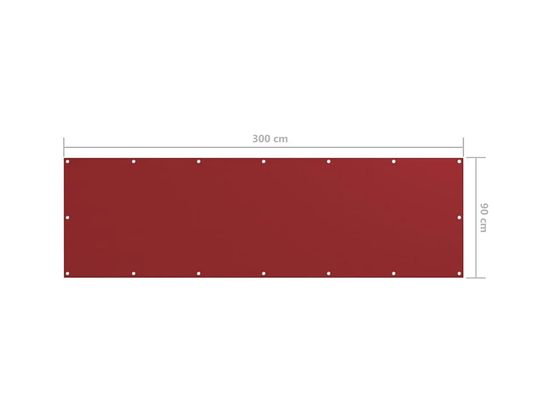 Écran de balcon Rouge 90x300 Tissu Oxford
