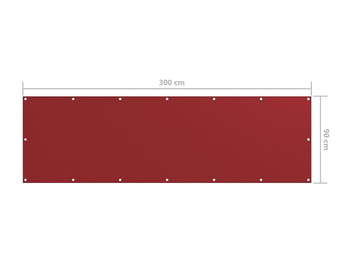 Écran de balcon Rouge 90x300 Tissu Oxford