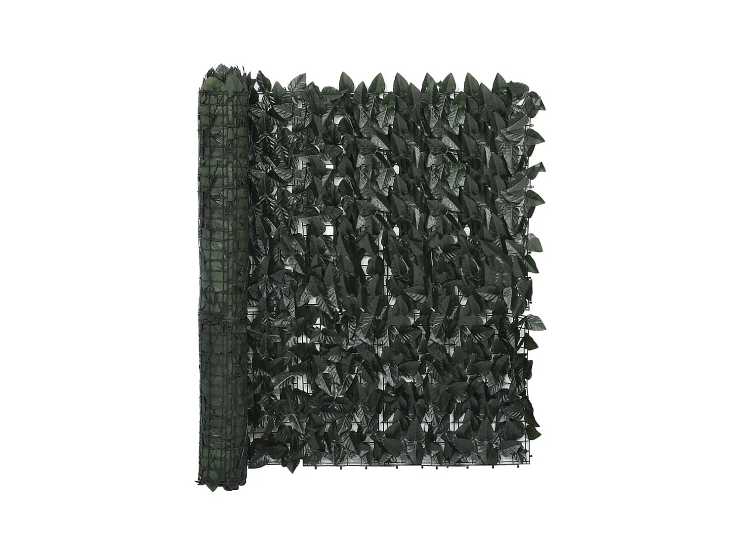 Écran de balcon avec feuilles vert foncé 600x100