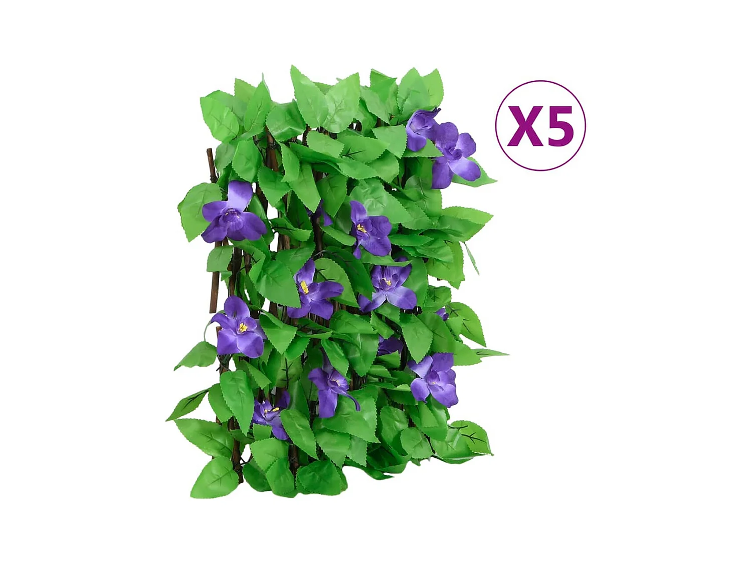 Treillis de lierre artificiel extensible 5 pcs vert 180x30