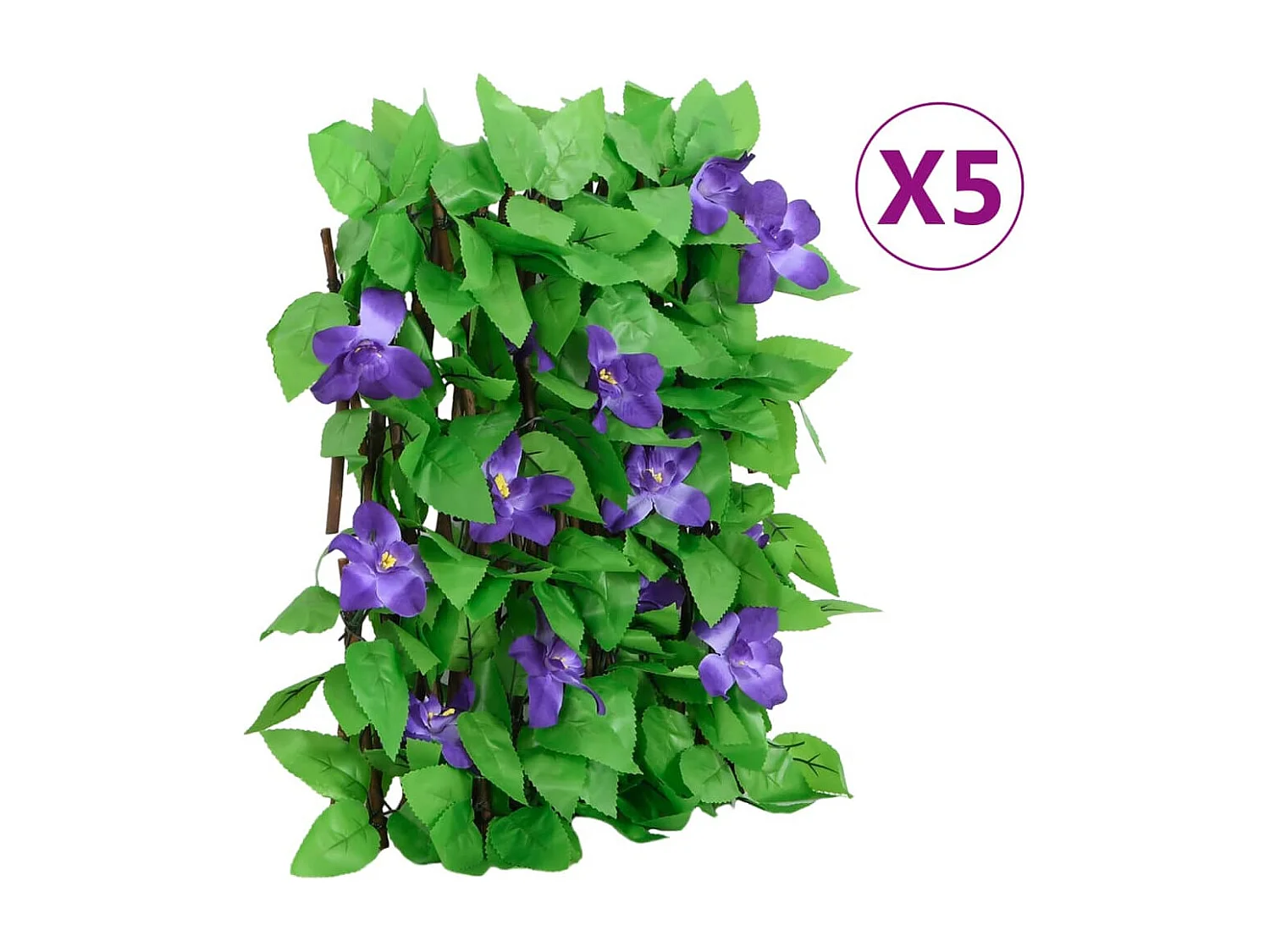 Treillis de lierre artificiel extensible 5 pcs vert 180x30