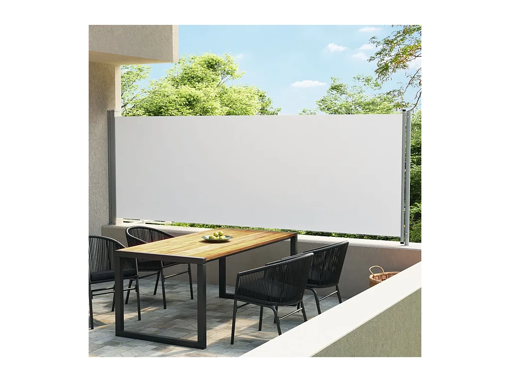 Auvent latéral rétractable de patio 600x160 Crème