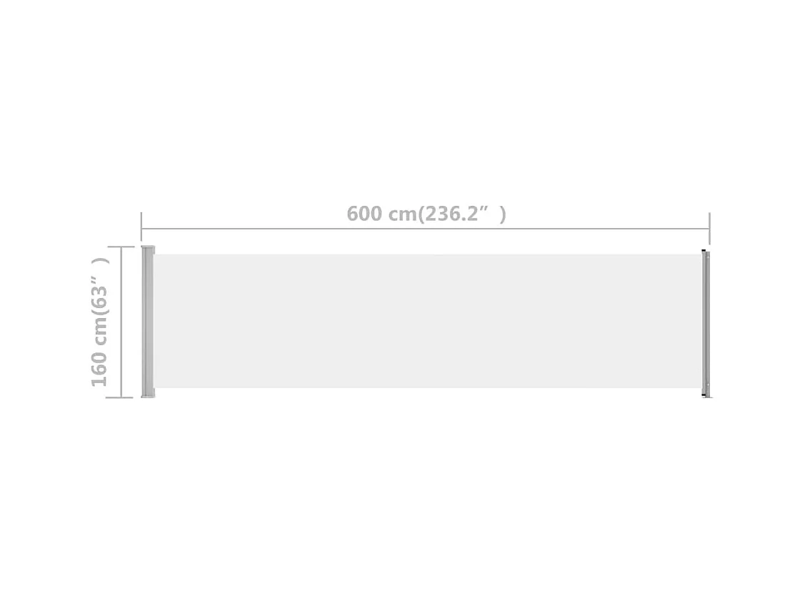 Auvent latéral rétractable de patio 600x160 Crème