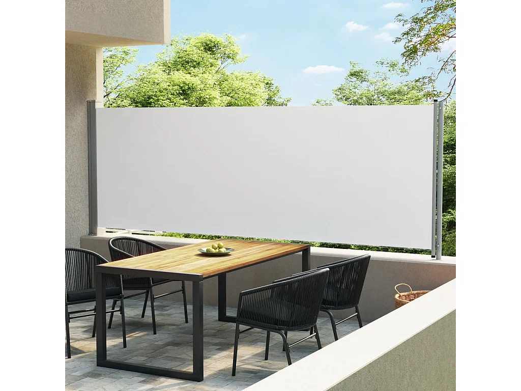 Auvent latéral rétractable de patio 600x160 Crème