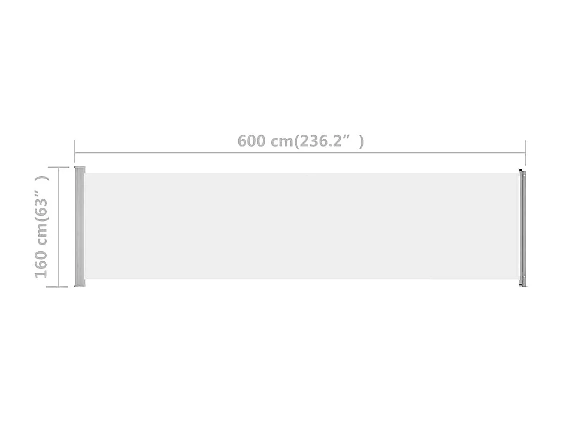 Auvent latéral rétractable de patio 600x160 Crème