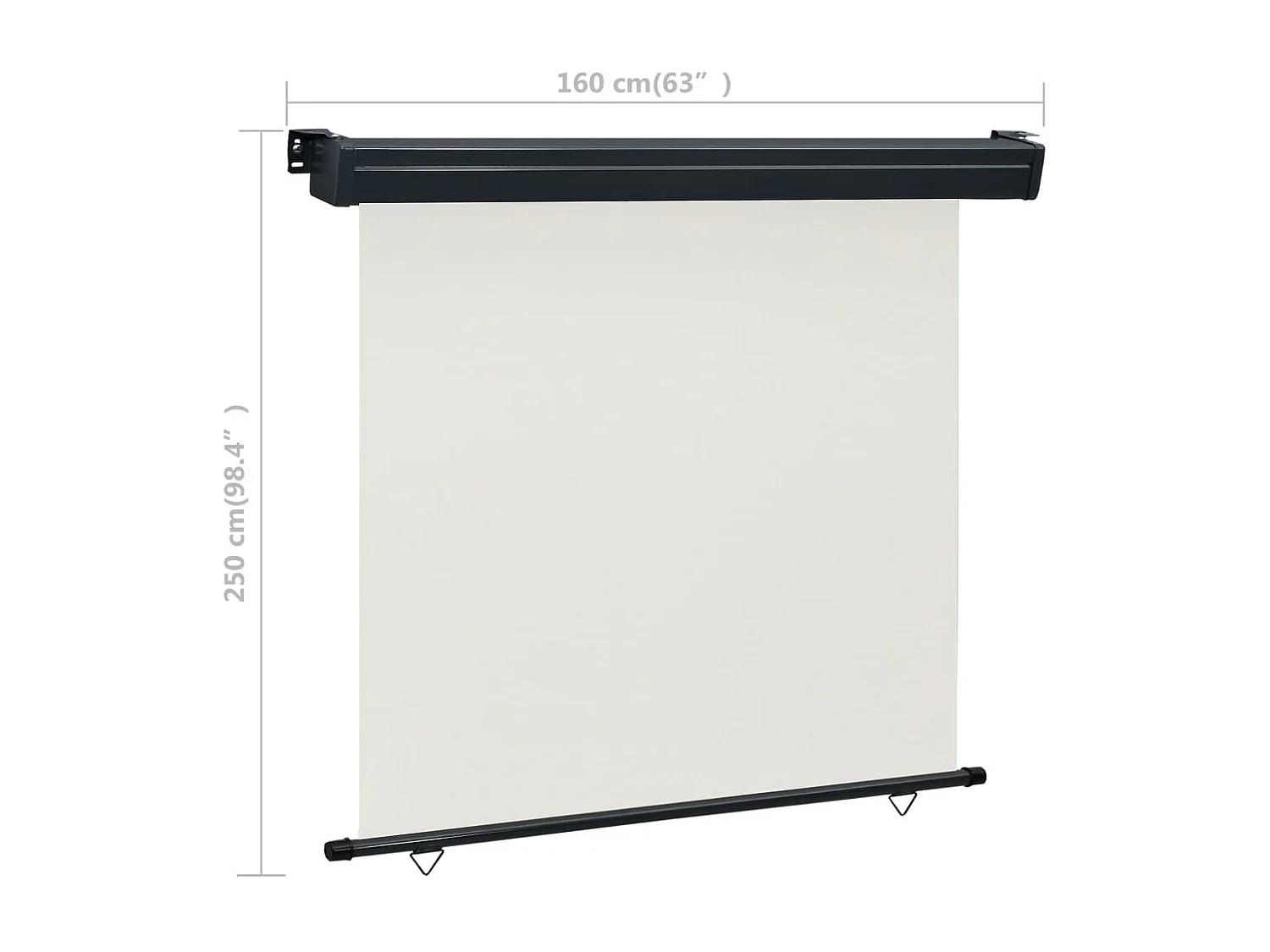 Auvent latéral de balcon 160x250 Crème